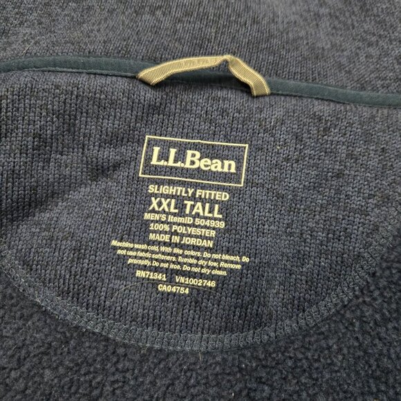 L.L. Bean Men's Size XXL Tall Sweater Fleece Full-Zip Jacket Bright Navy - Picture 7 of 9